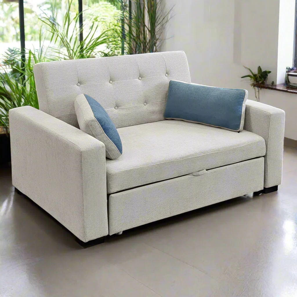 Metro - Light Grey Fabric Sofa Bed - Image 4