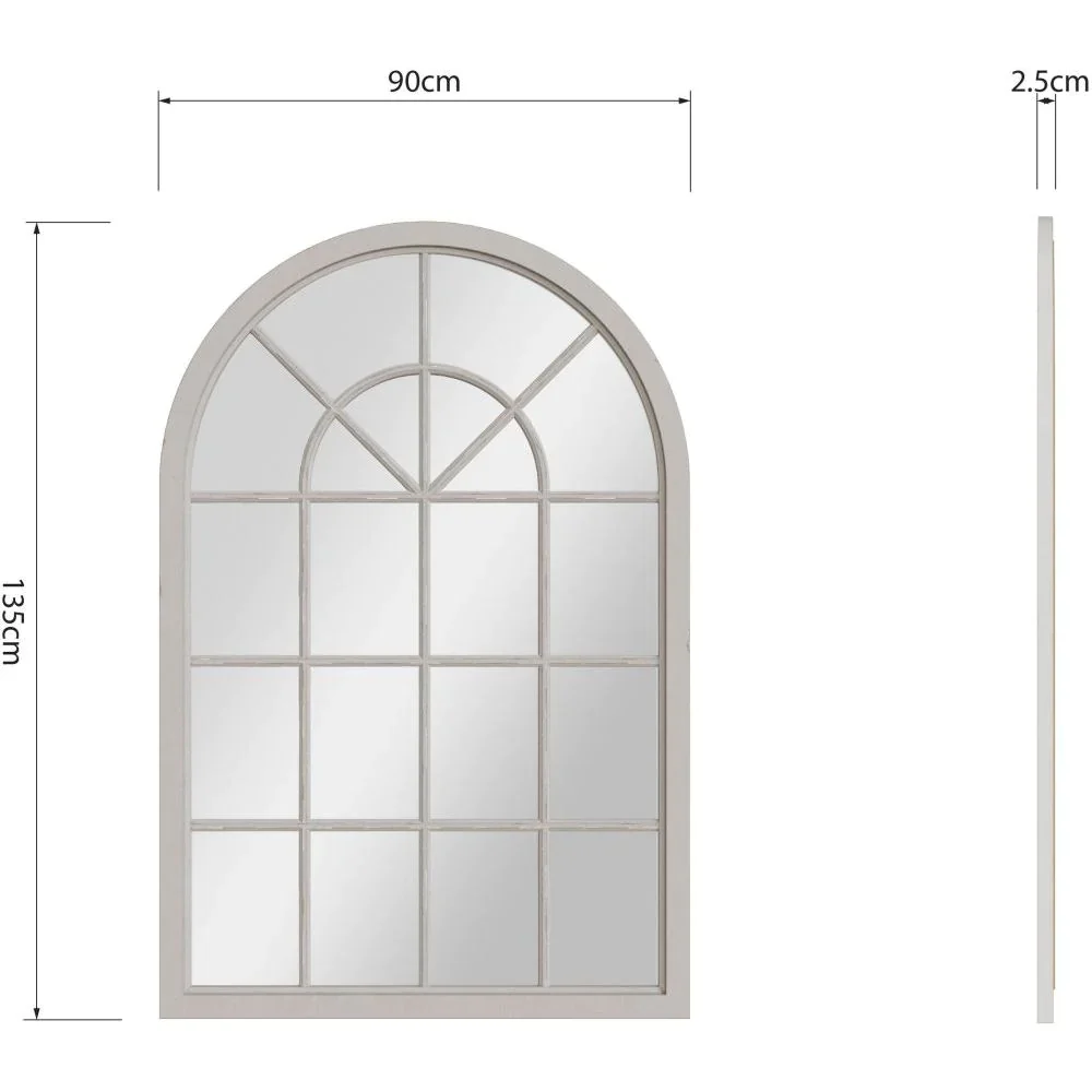 Mirror Collection - Grey Small Arched Window Mirror - Image 5