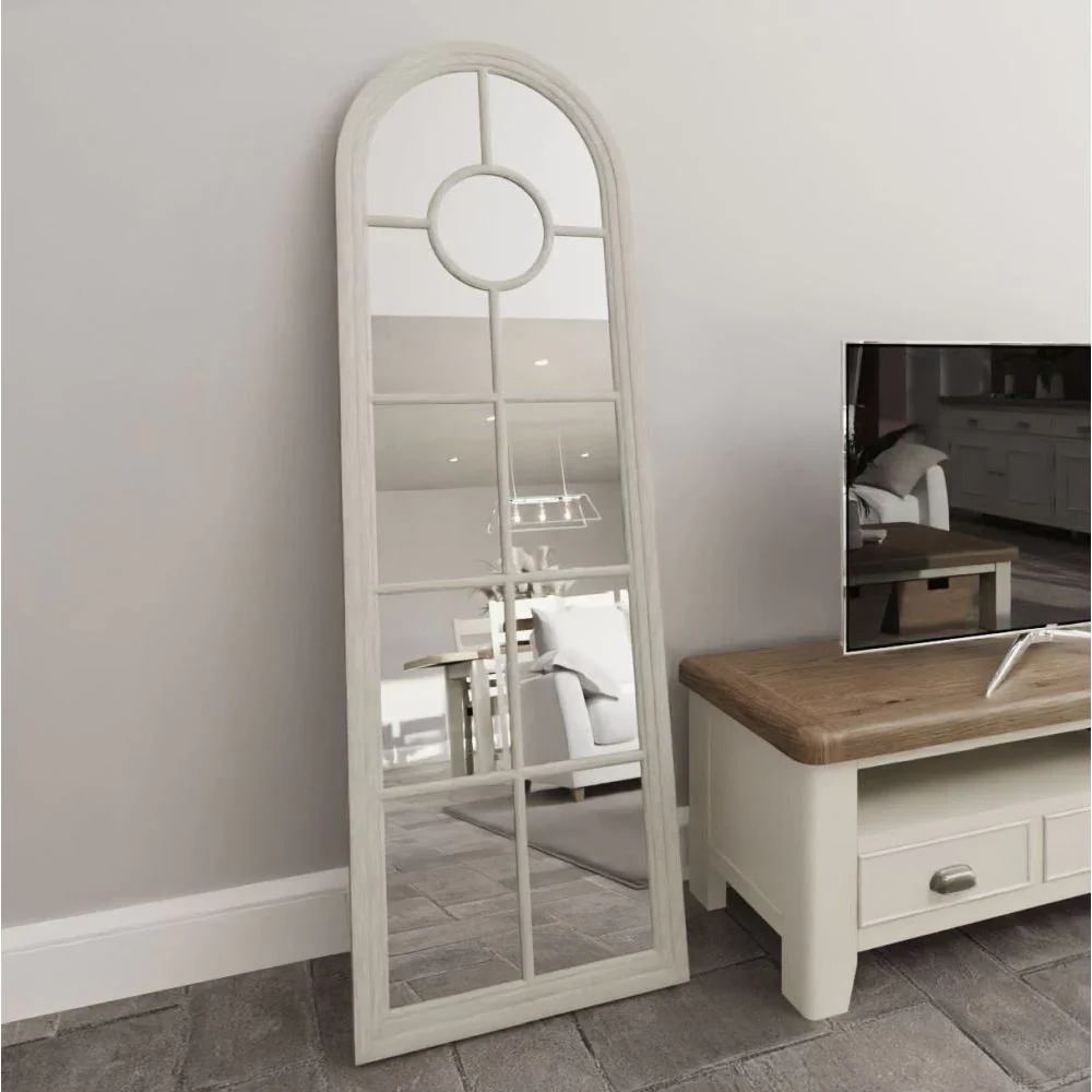 Mirror Collection - Narrow White Arched Window Mirror - Image 4