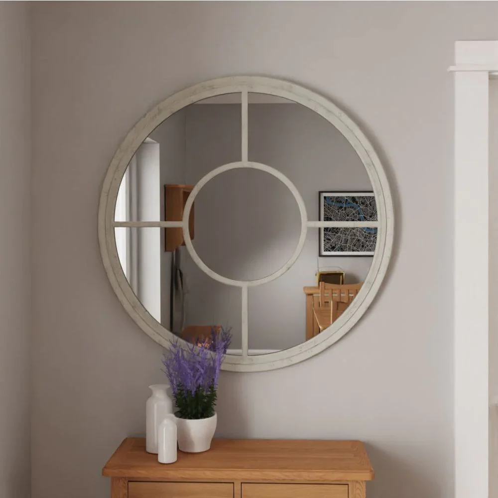 Mirror Collection White - Round Window Mirror - Image 3