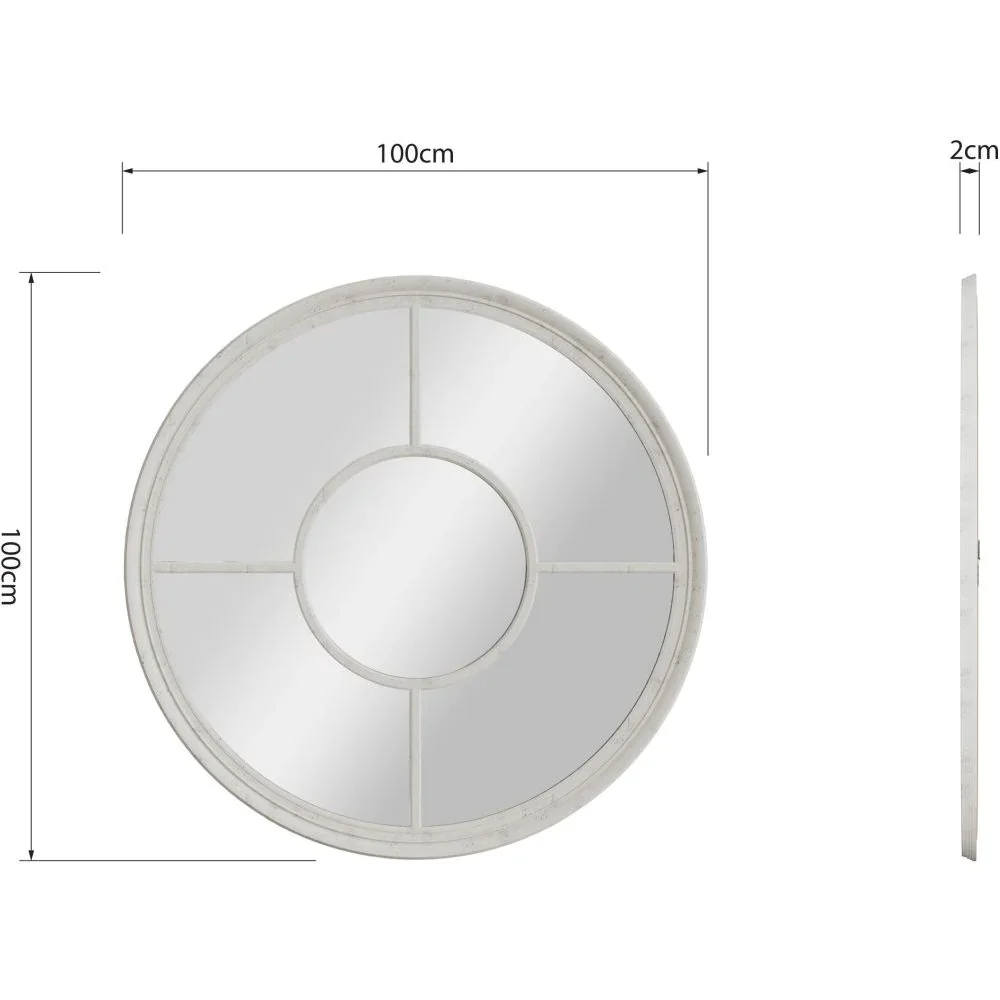 Mirror Collection White - Round Window Mirror - Image 4