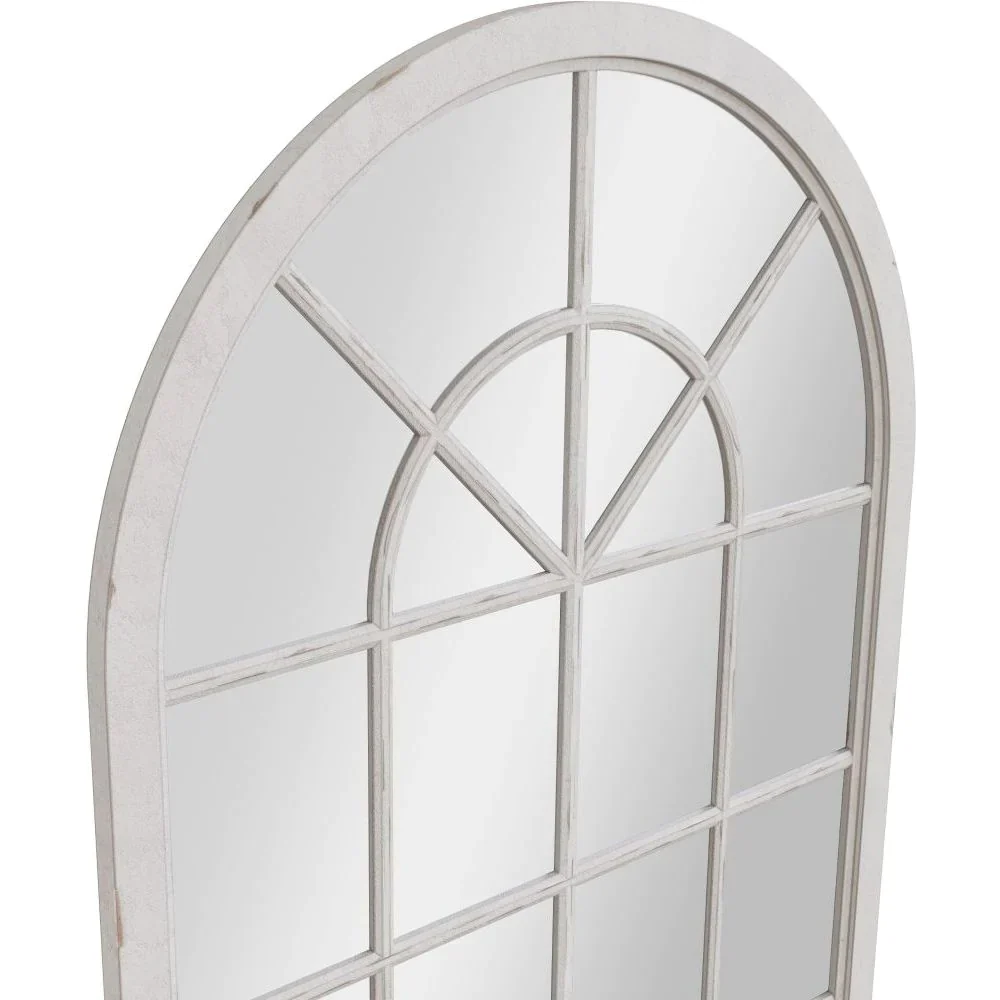 Mirror Collection - White Small Arched Window Mirror - Image 3
