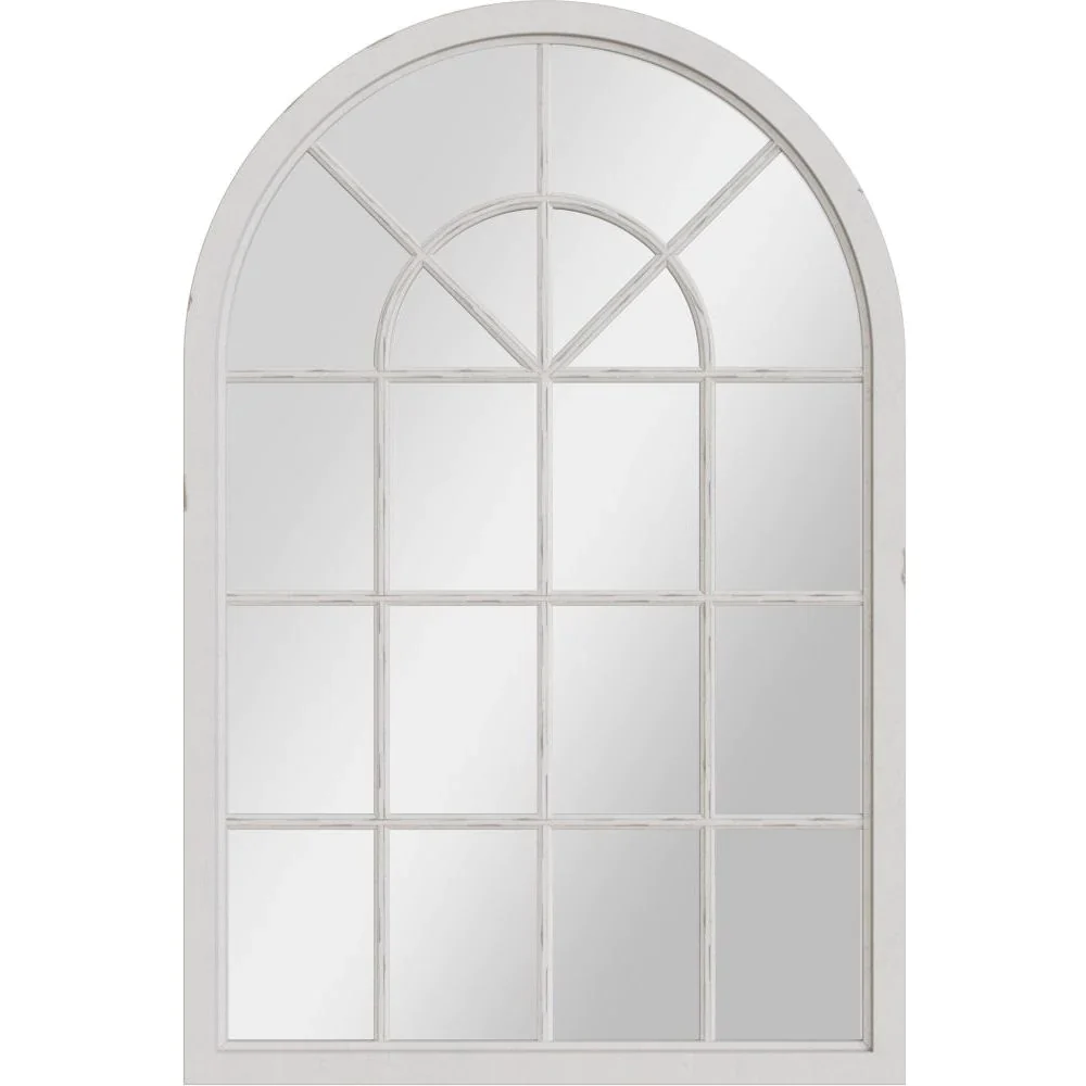 Mirror Collection - White Small Arched Window Mirror - Image 4