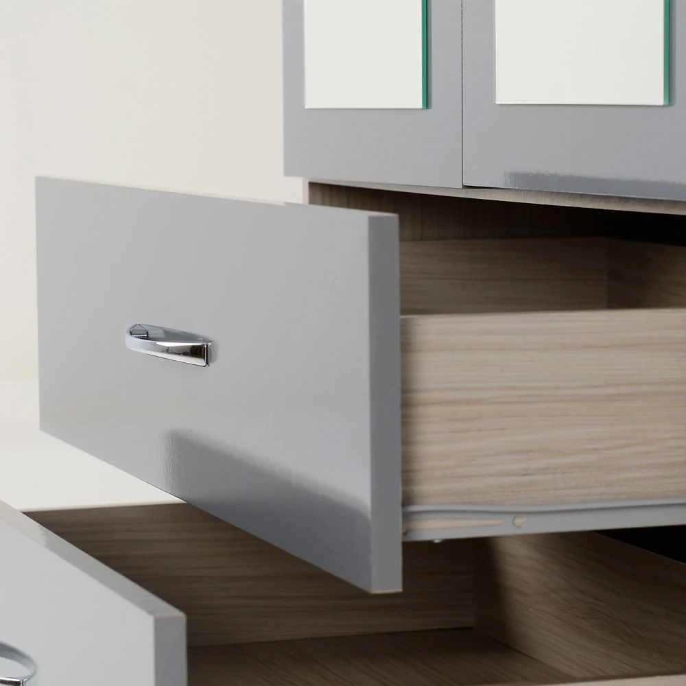 Nevada 4 Door Wardrobe Grey - Image 4