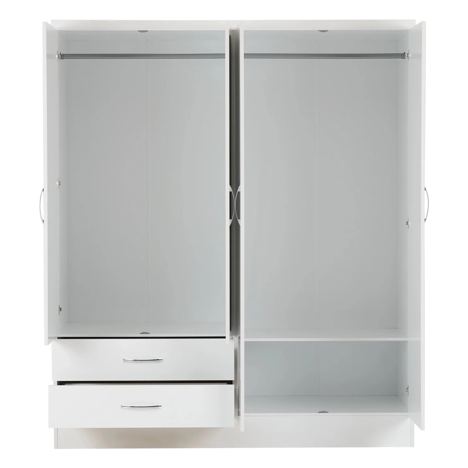 Nevada 4 Door Wardrobe White - Image 2