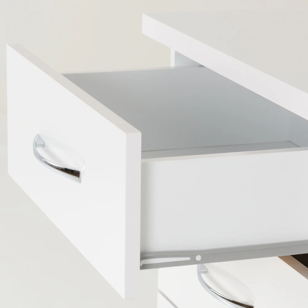 Nevada 5 Drawer Narrow Chest White - Image 3
