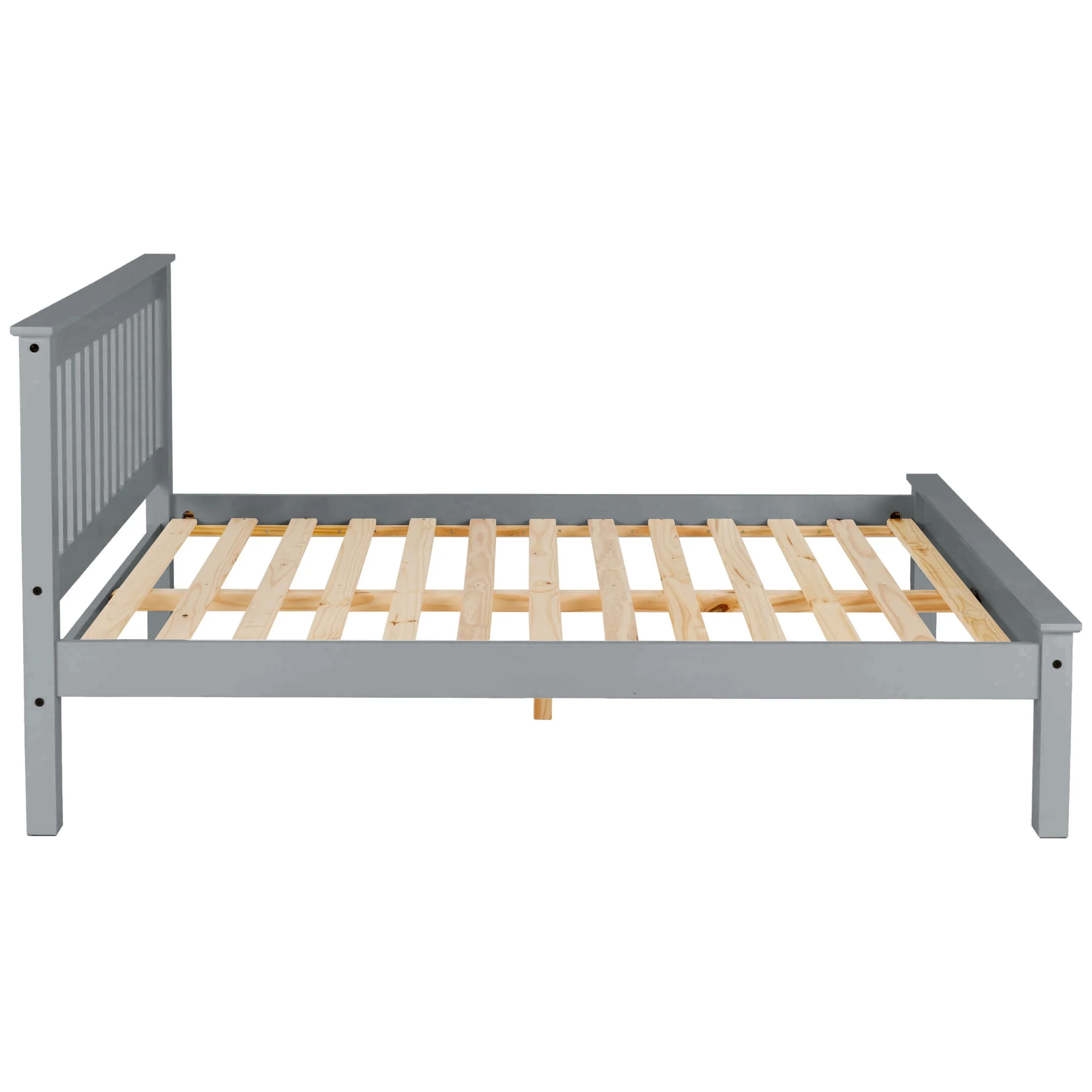 Oxford - Smokey Grey Double Frame Bed & Mattress (4ft6) - Image 3