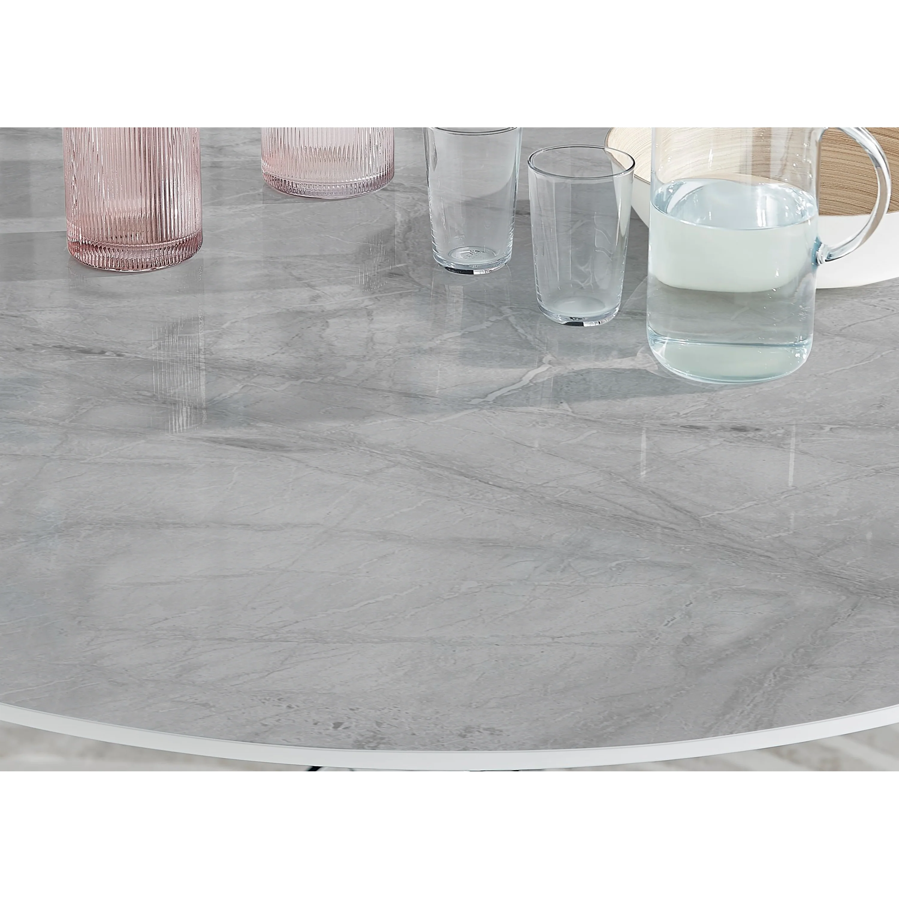 Palma - Glacier High Gloss Chrome Leg Table - Image 3