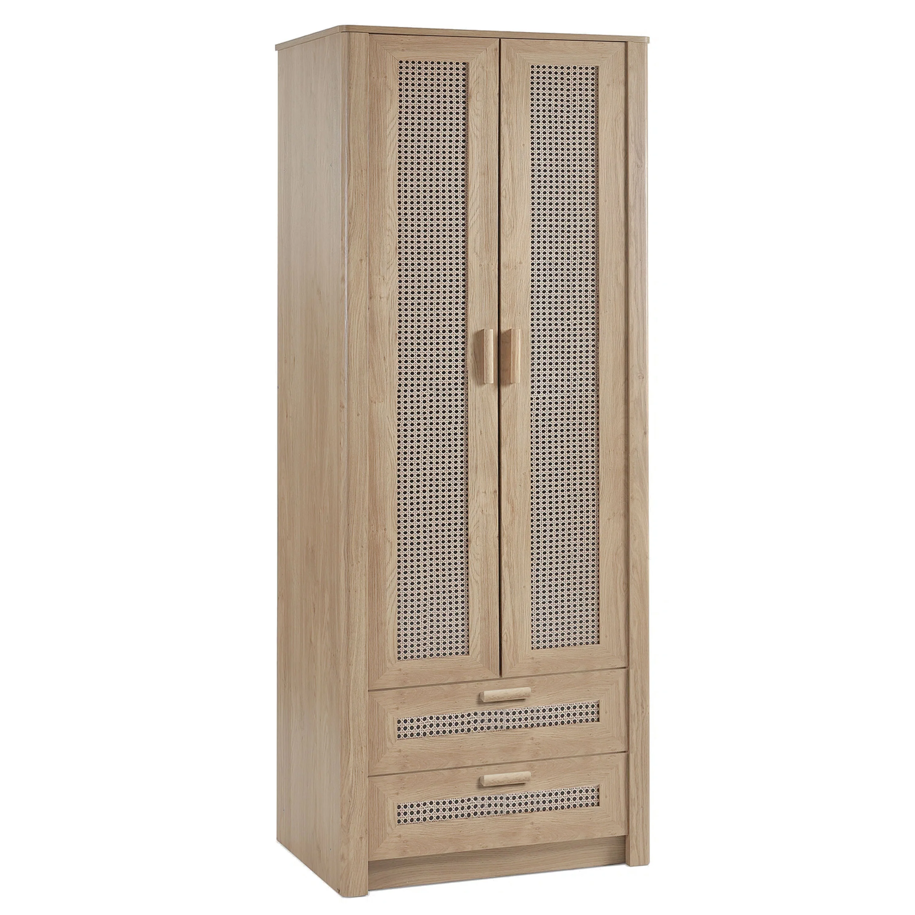 Parma - Rattan Effect 2 Door Wardrobe