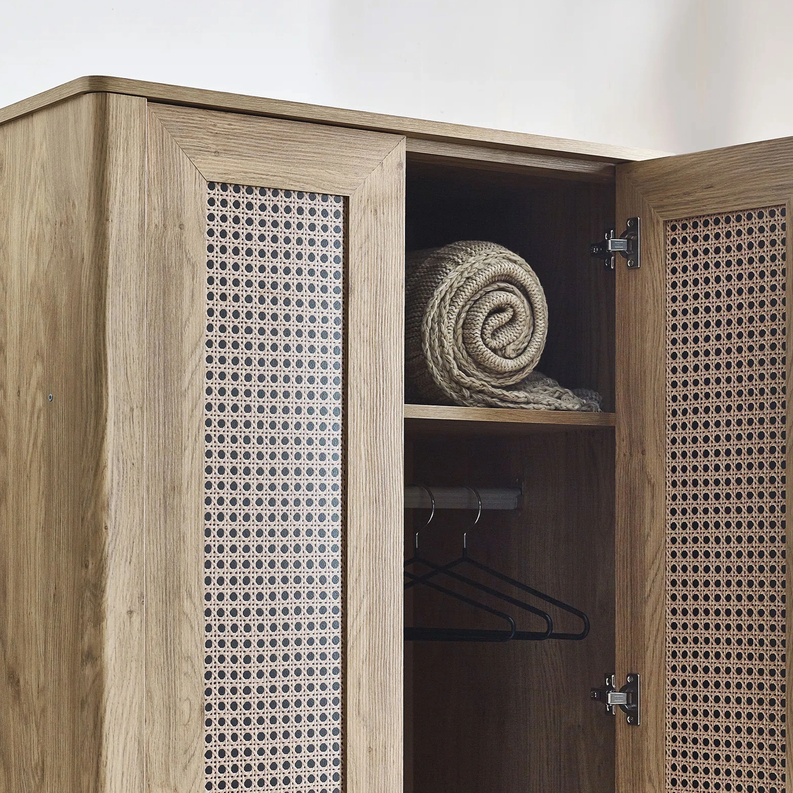 Parma - Rattan Effect 2 Door Wardrobe - Image 6