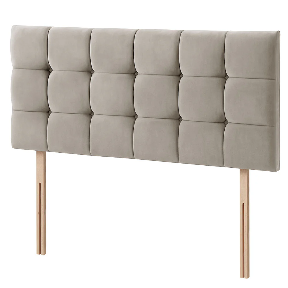 Plush Velvet - Cubed Buttoned Double Headboard (4ft6 ) - Image 10