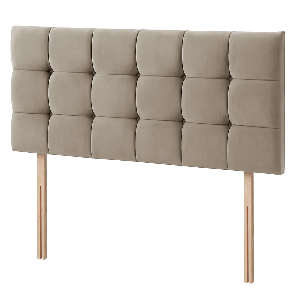 Plush Velvet - Cubed Buttoned Double Headboard (4ft6 ) - Image 13