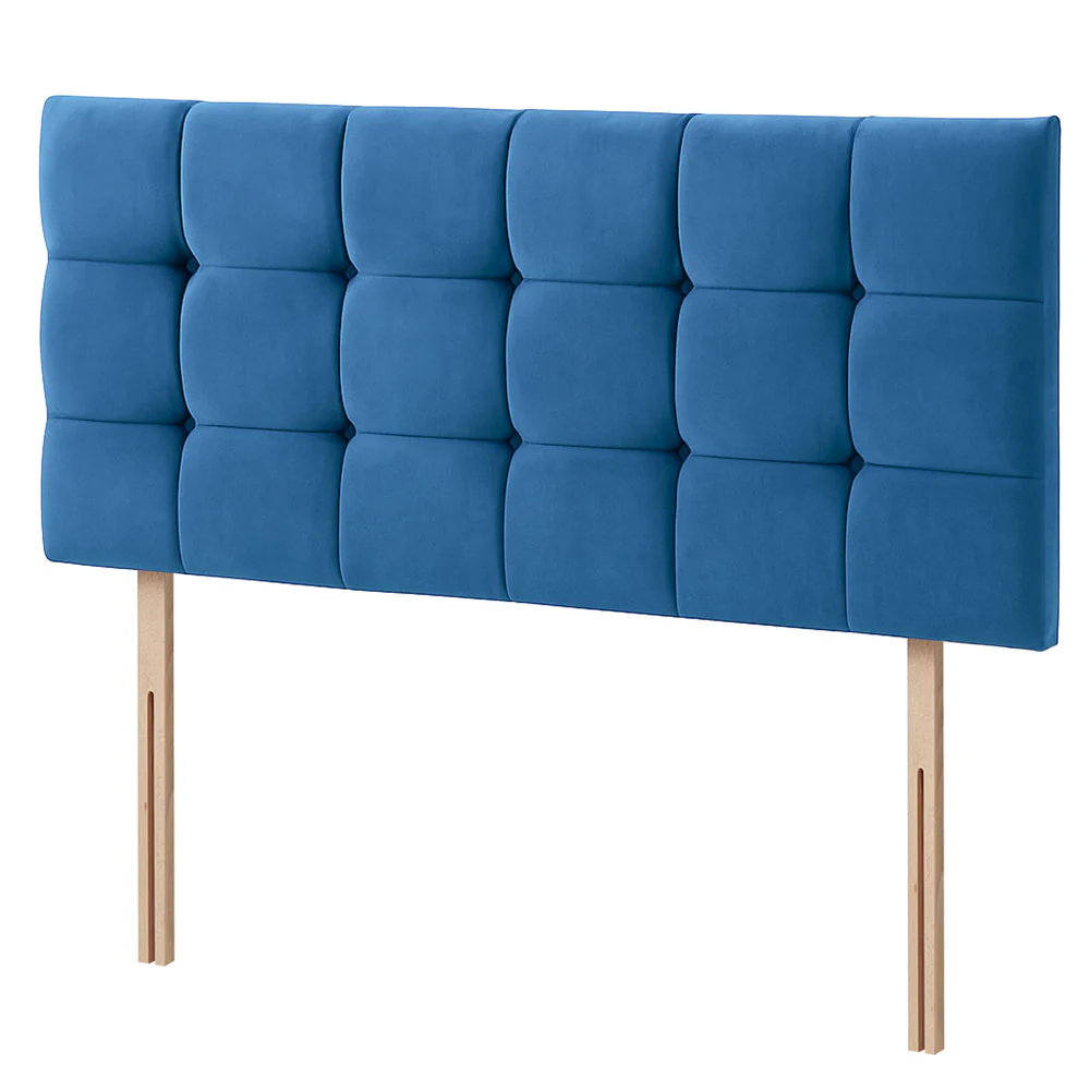 Plush Velvet - Cubed Buttoned Double Headboard (4ft6 ) - Image 19