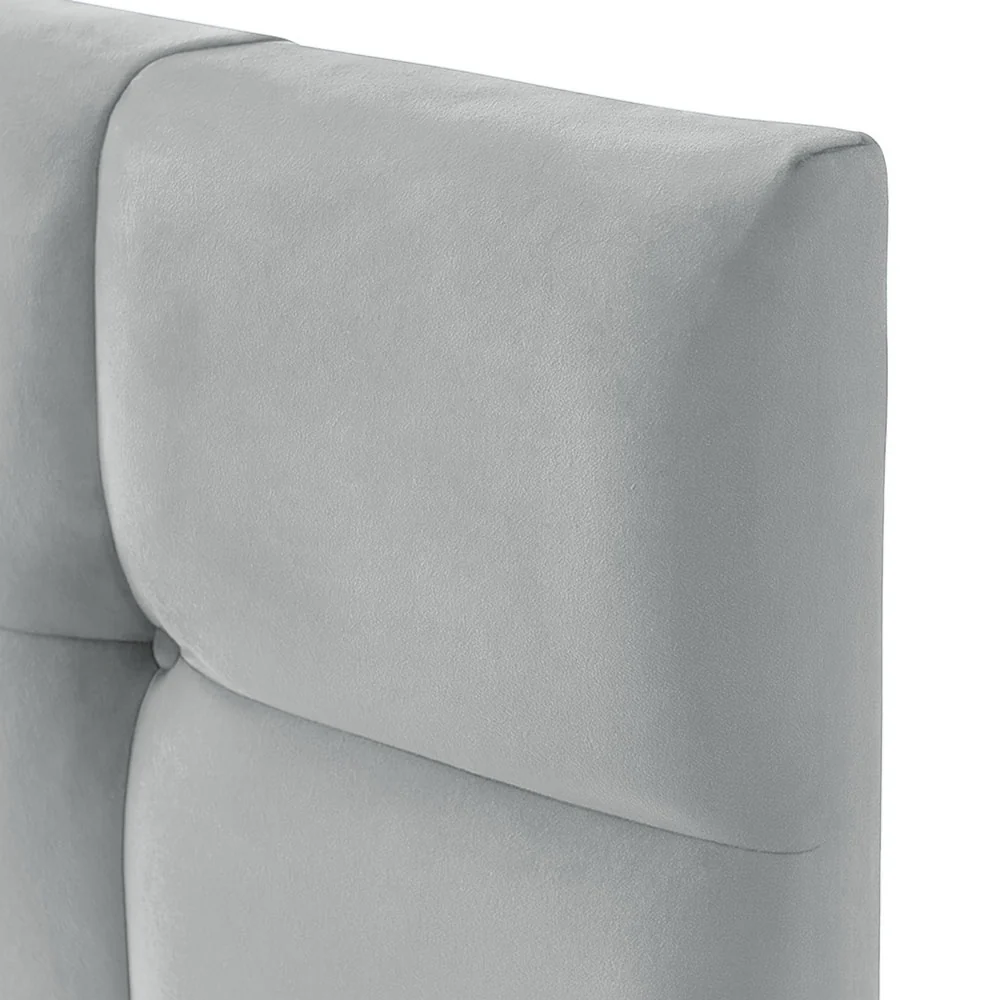 Plush Velvet - Cubed Buttoned Double Headboard (4ft6 ) - Image 2