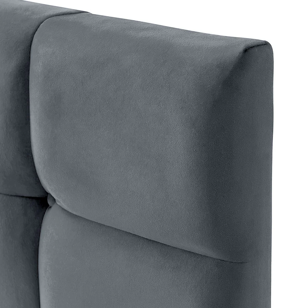 Plush Velvet - Cubed Buttoned Double Headboard (4ft6 ) - Image 5