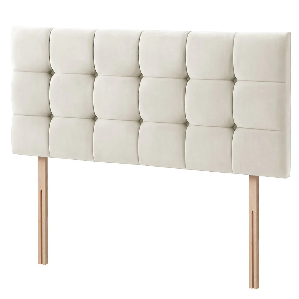 Plush Velvet - Cubed Buttoned Double Headboard (4ft6 ) - Image 7