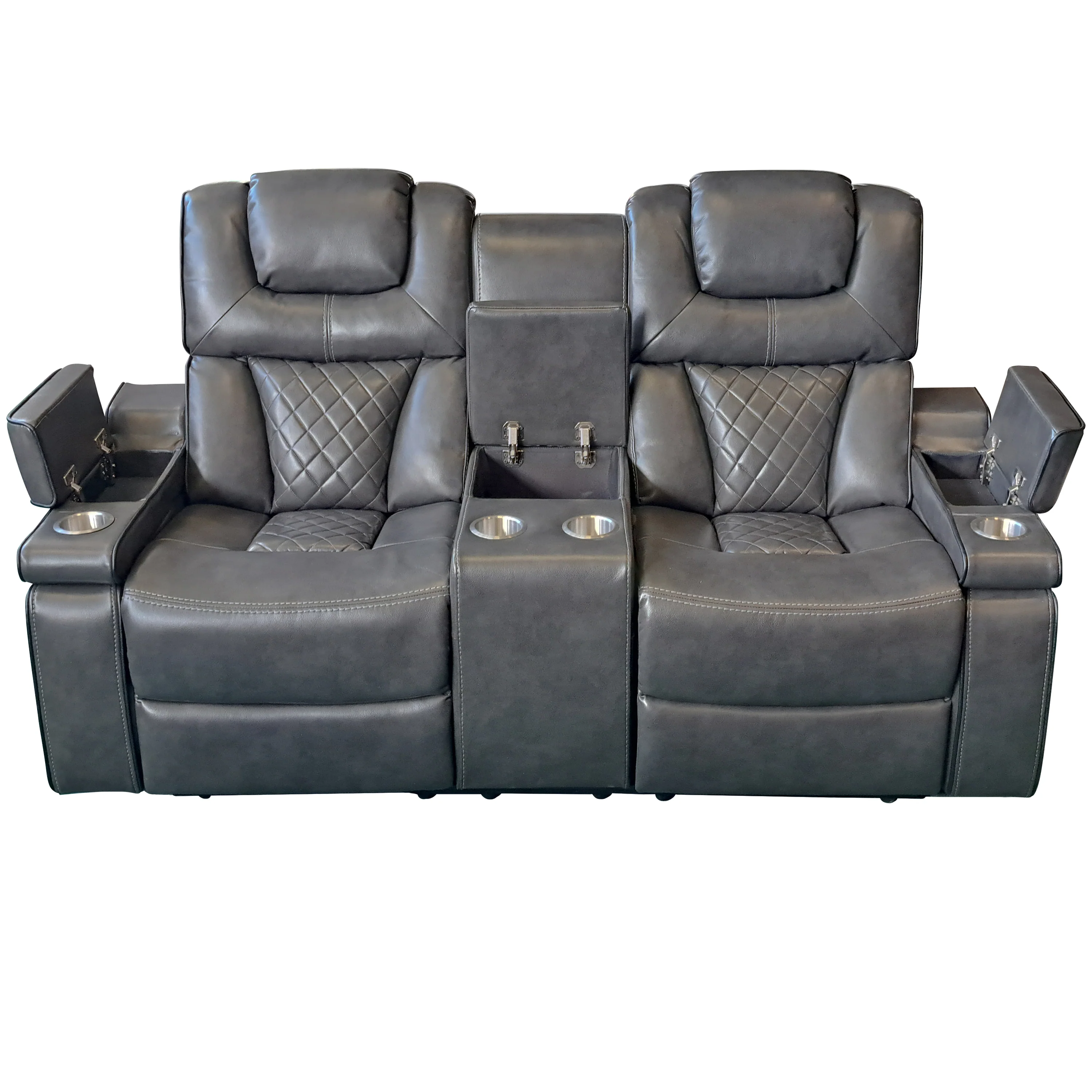 Roseline 3-2 Charcoal Reclining Suite with Console - Image 3