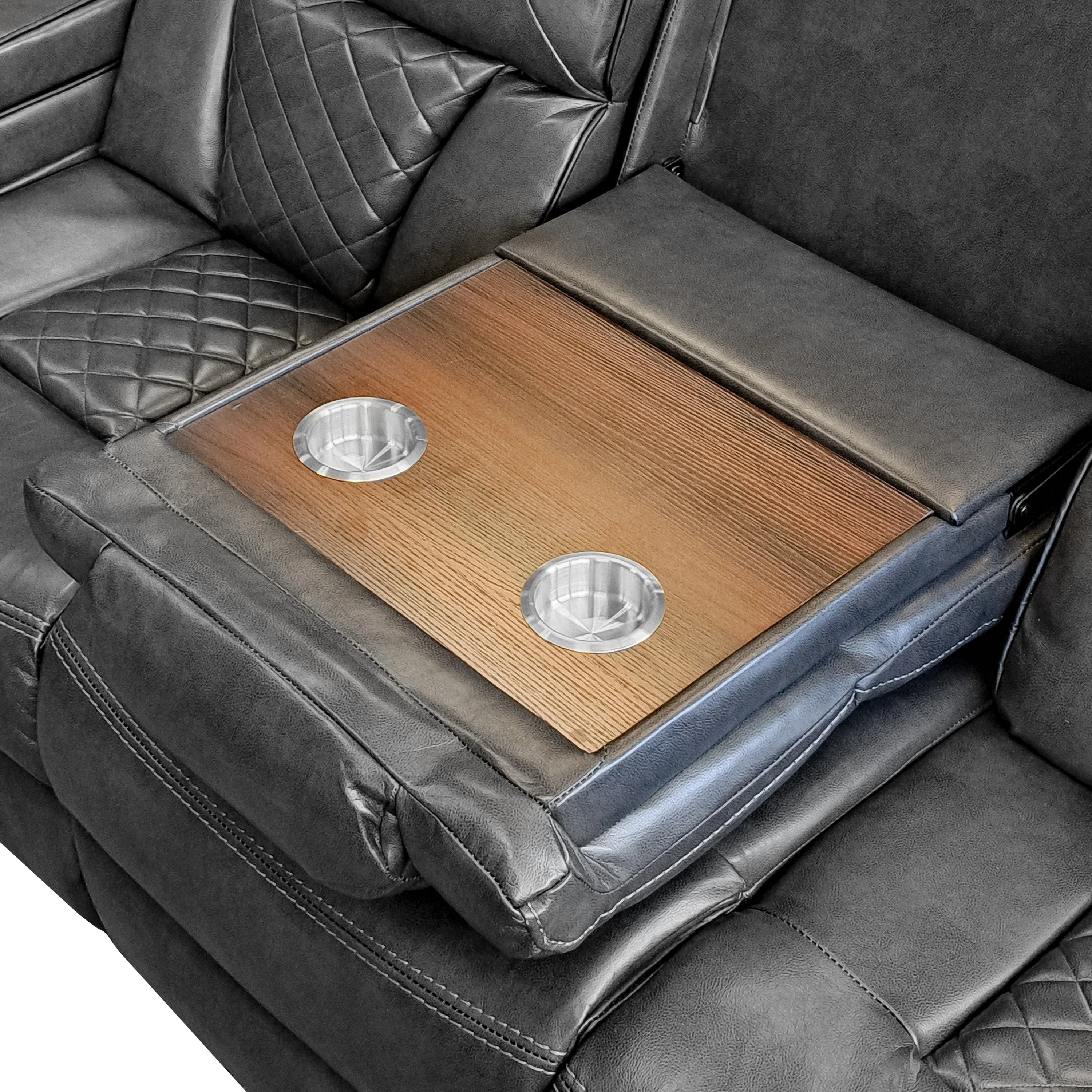 Roseline 3-2 Charcoal Reclining Suite with Console - Image 6