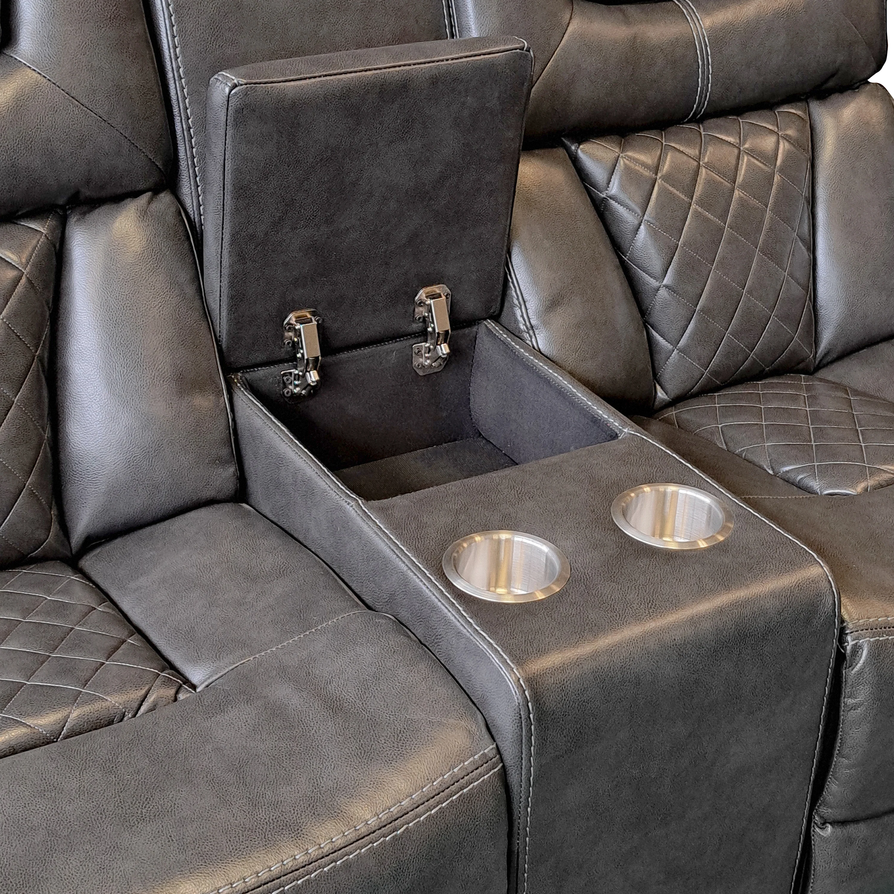 Roseline 3-2 Charcoal Reclining Suite with Console - Image 7