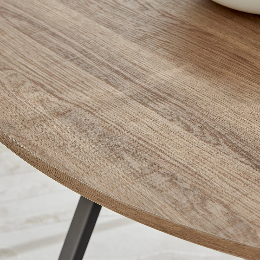 Santorini - Modern Brown Wood Effect Round Dining Table - Image 4