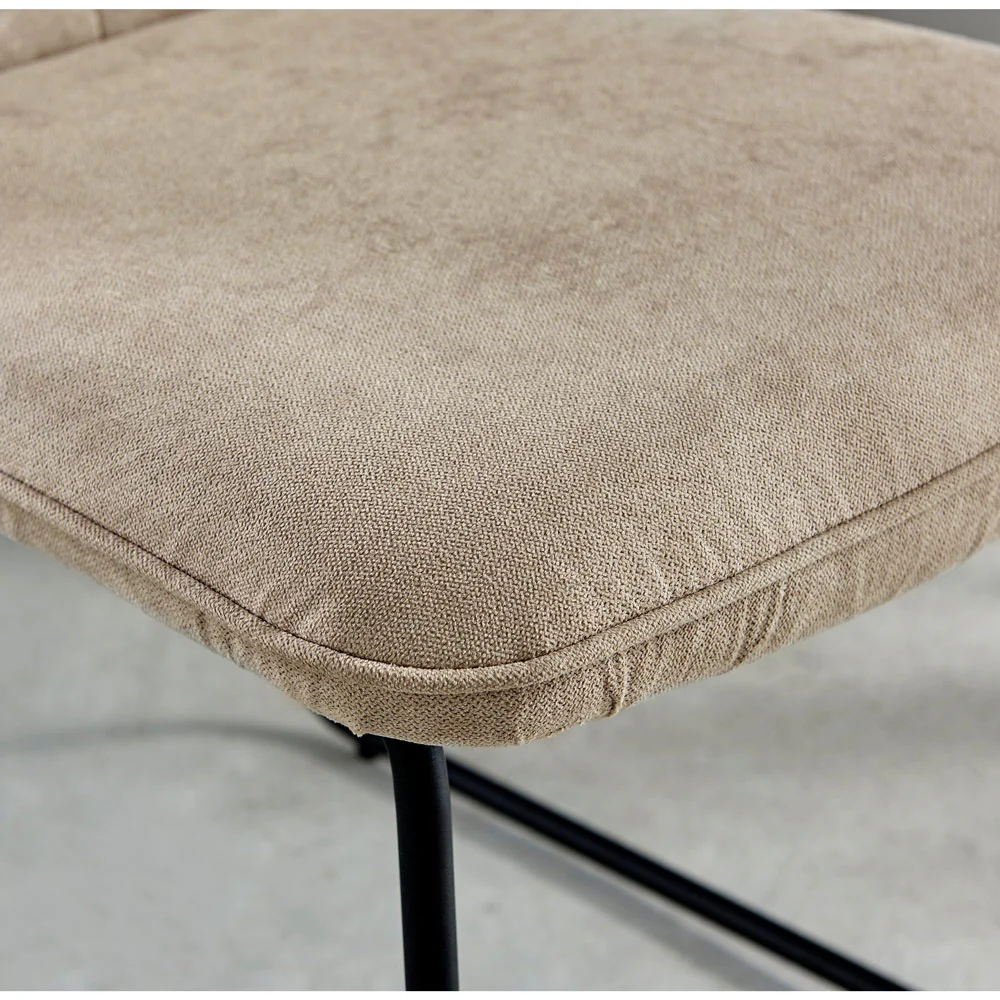 Halle - Beige Fabric Black Leg Dining Chair - Image 7