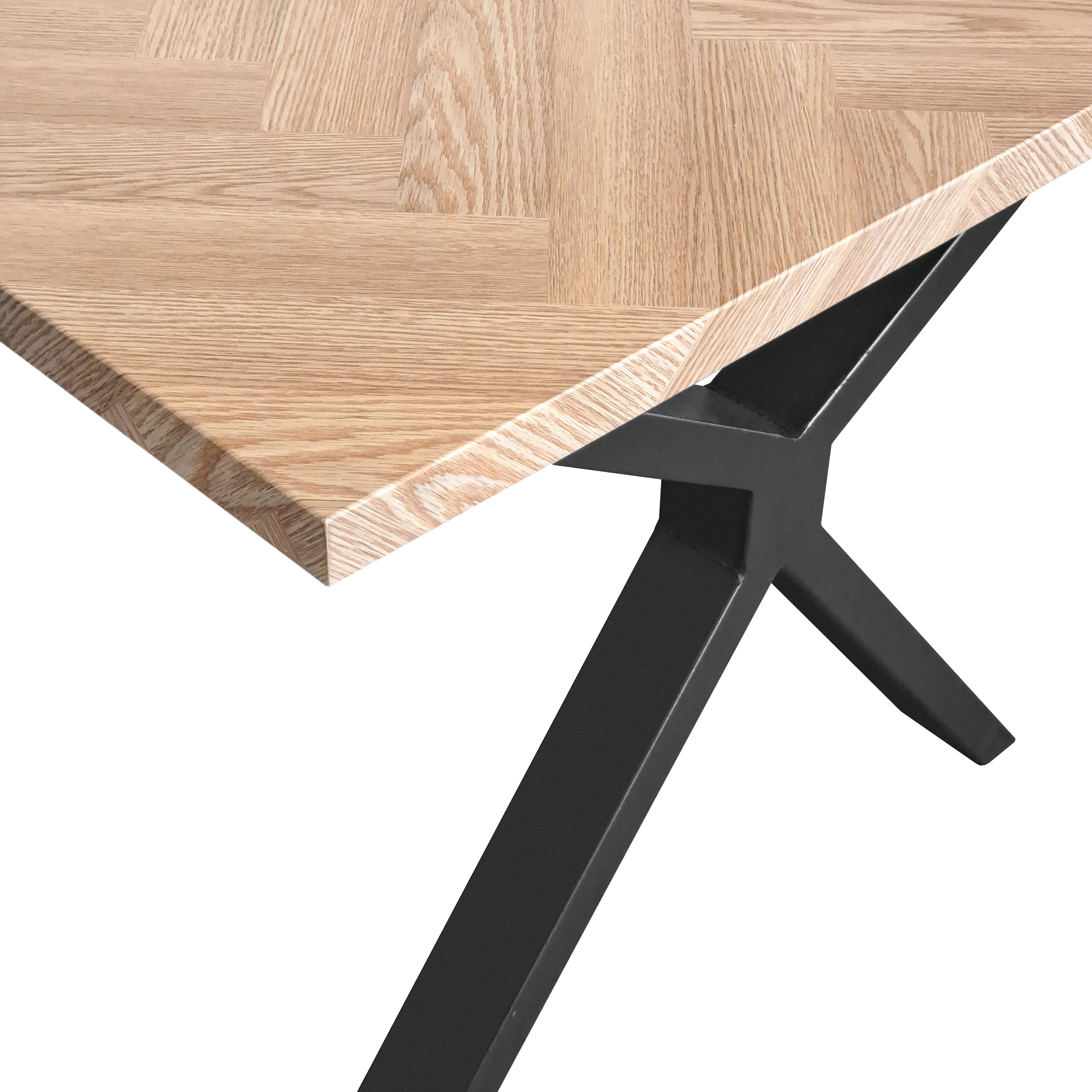 Sigrid - Contemporary Oak Herringbone Veneer Rectangular Dining Table - Image 3