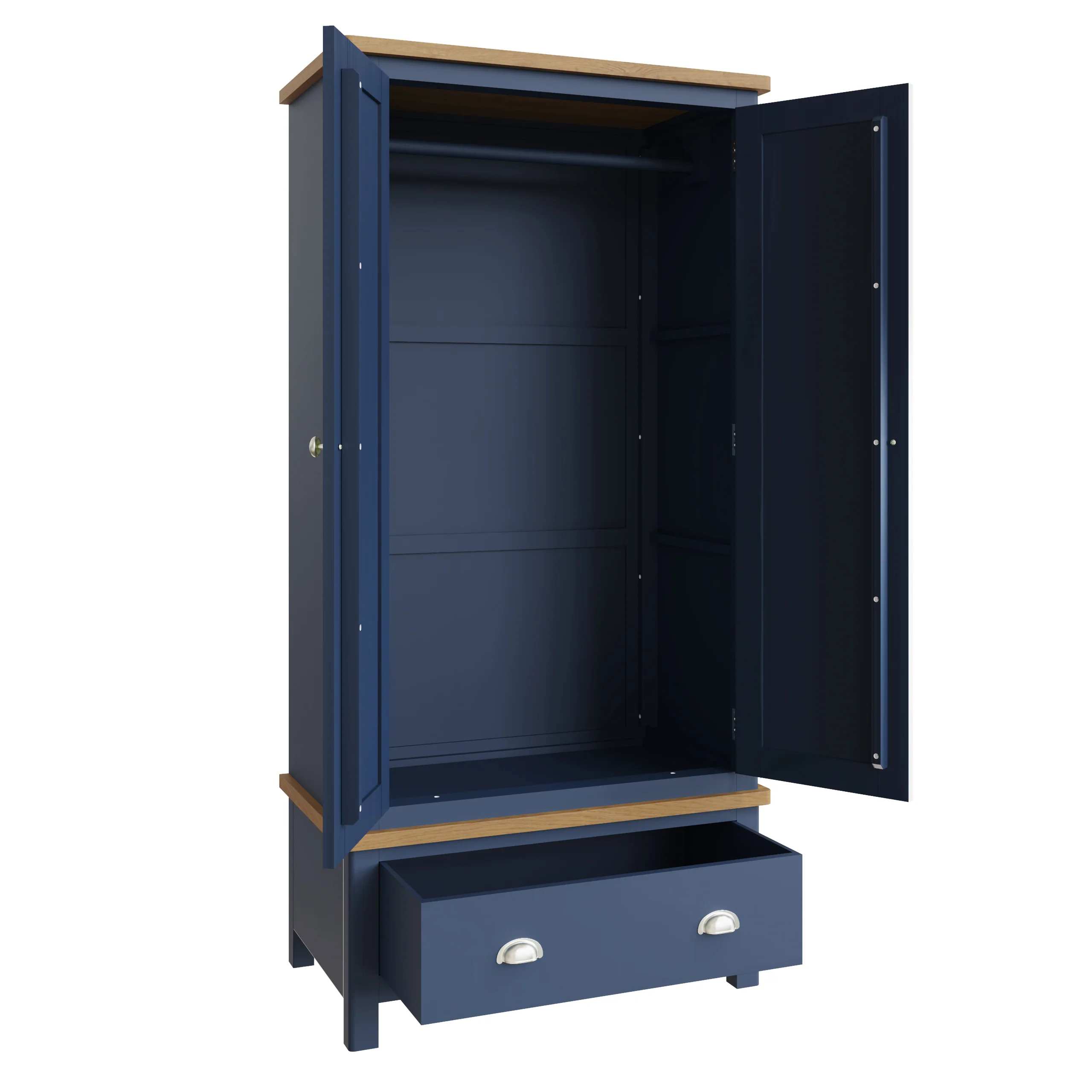 Simba 2 Door Gents Wardrobe Blue - Image 2