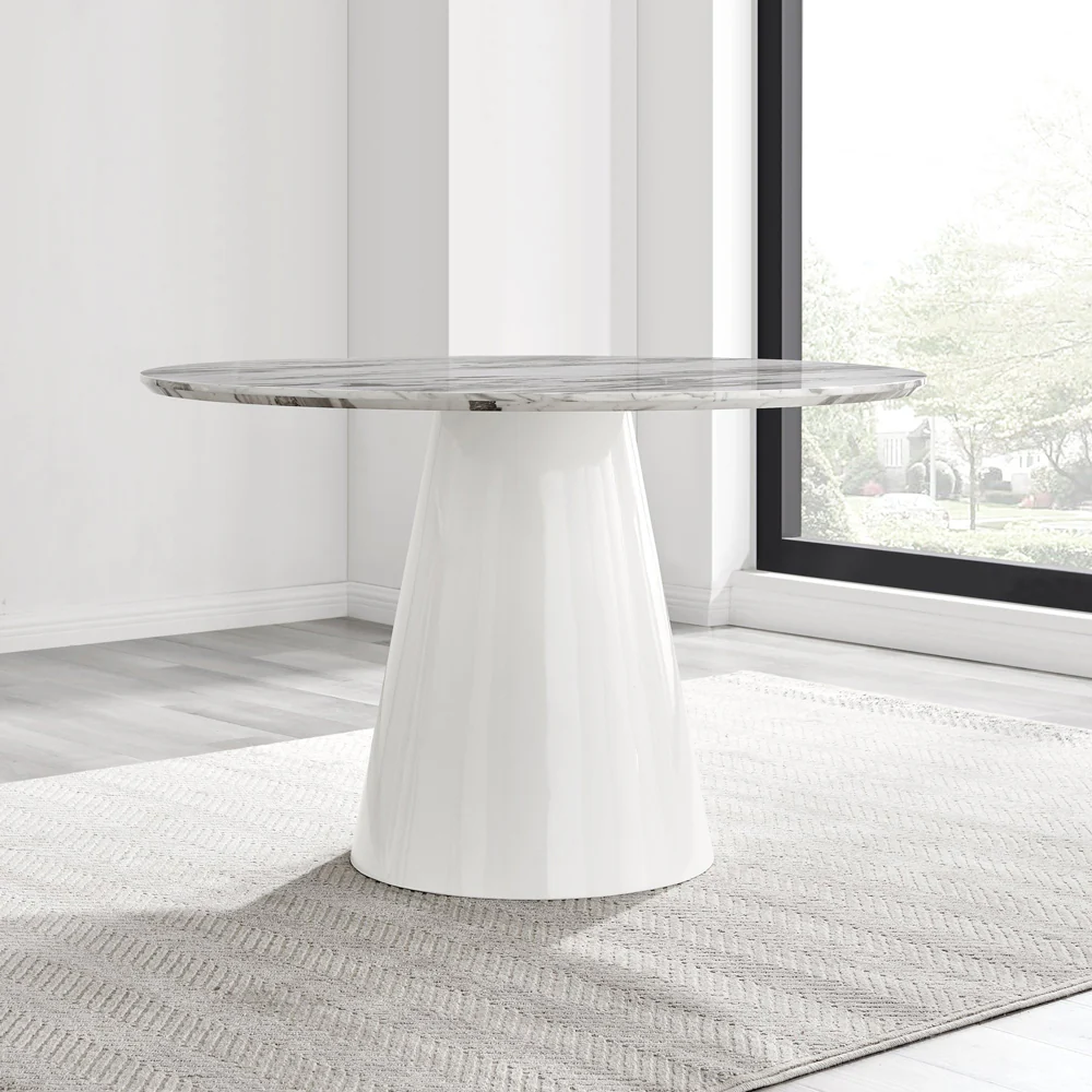 Storm - Marble Effect Round Dining Table - Image 5