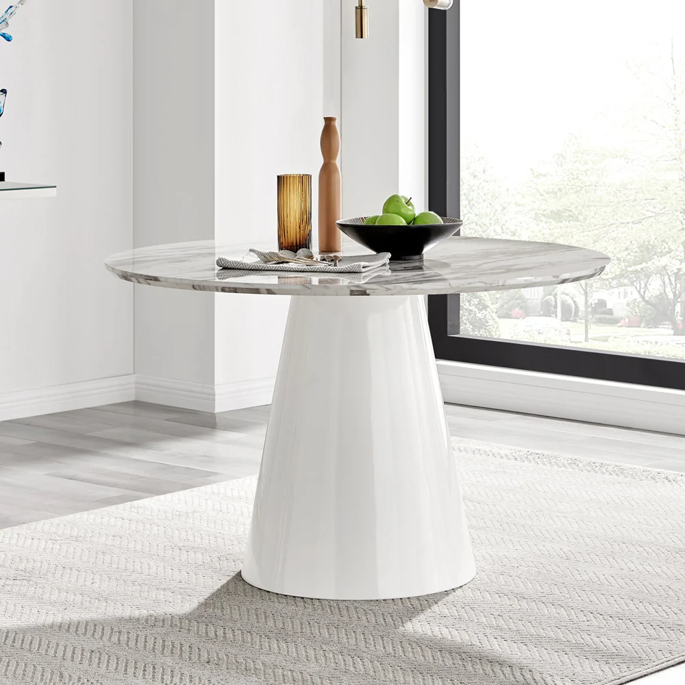 Storm - Marble Effect Round Dining Table - Image 6