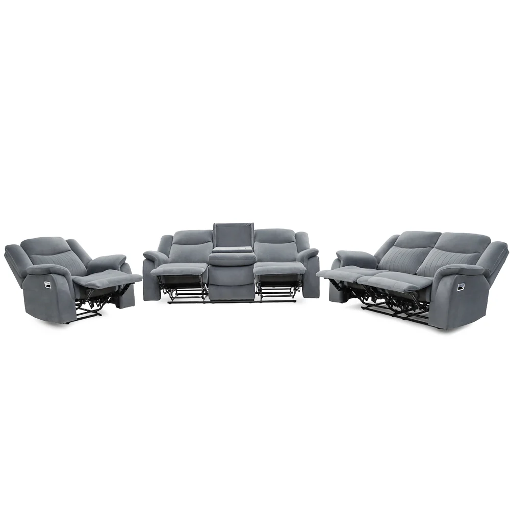 Torque - 3+2+1 Grey Reclining Suite - Image 2