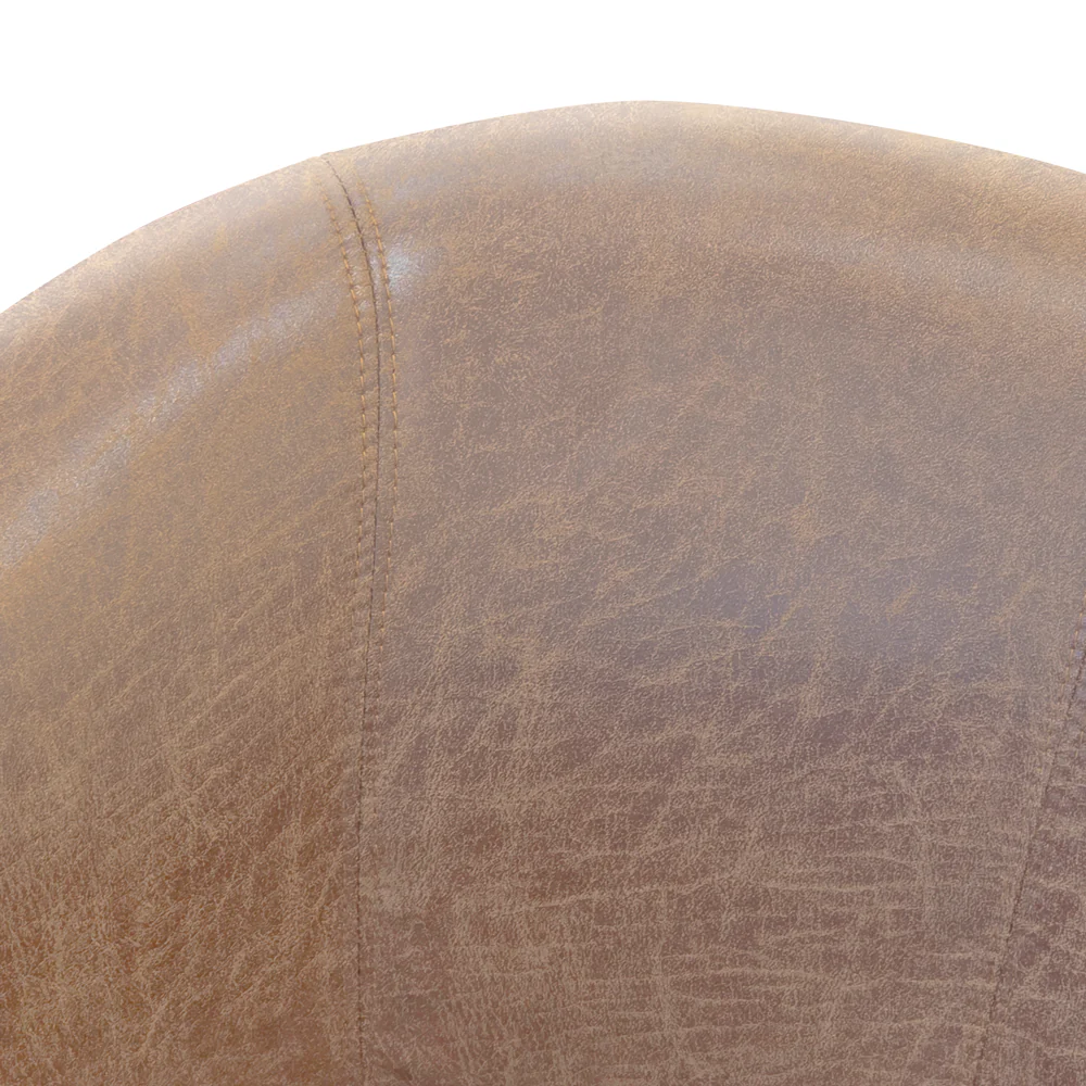 Tub Chair - Brown Faux Leather - Image 4