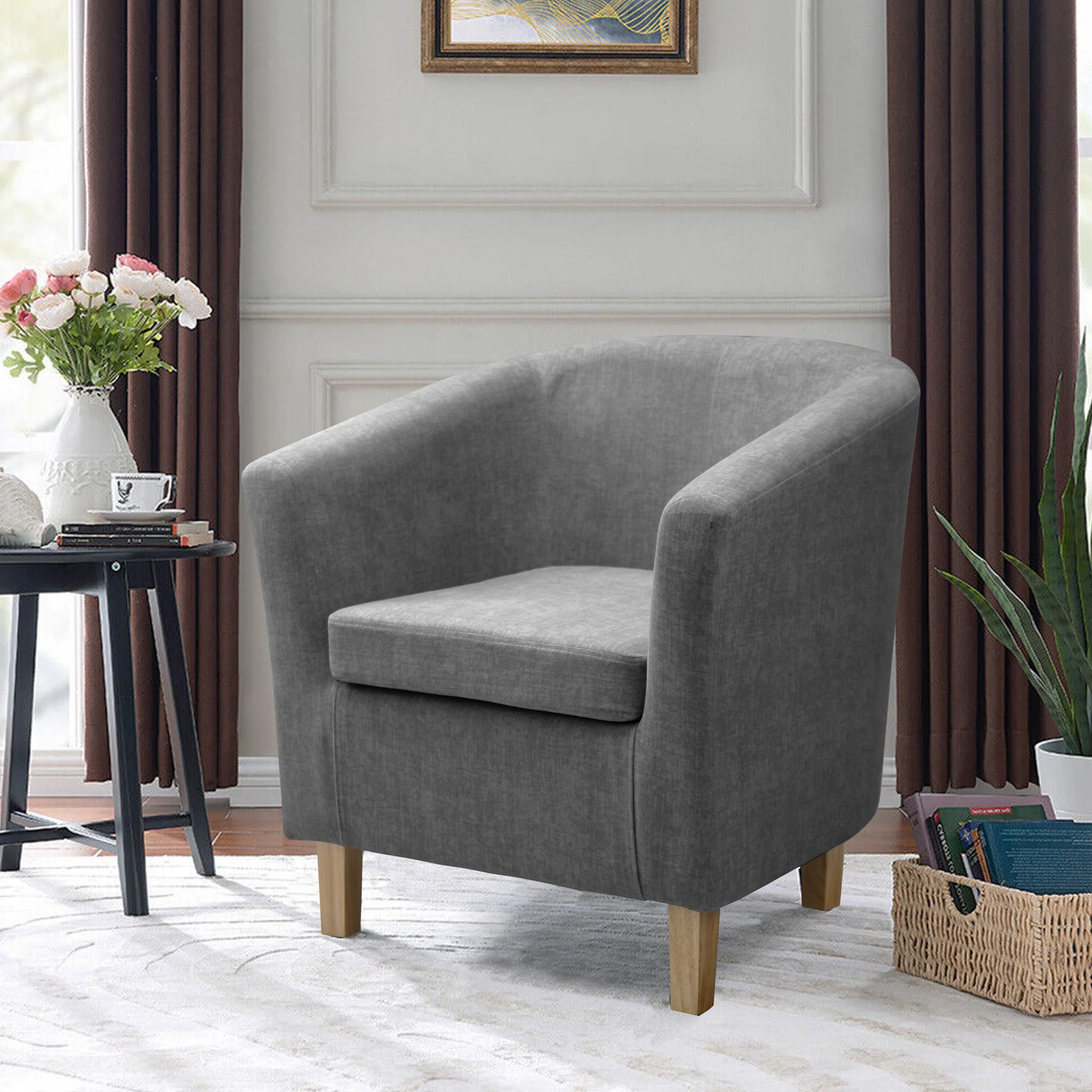 Tub Chair - Grey - Image 4